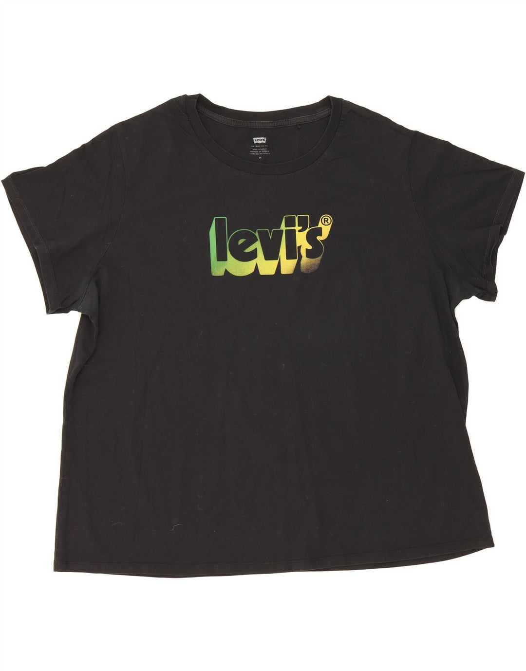 LEVI'S Mens Graphic T-Shirt Top 3XL Black Vintage Levi's and Second-Hand Levi's from Messina Hembry 