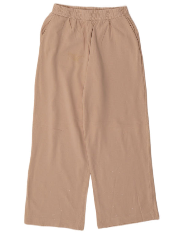 Zara Womens Tracksuit Bukser med brede ben UK 10 Small Beige