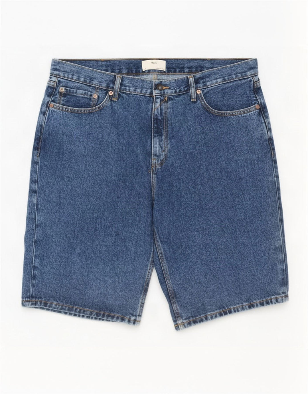 Marks & Spencer Herre Denim Shorts XL W38 Blå Bomuld
