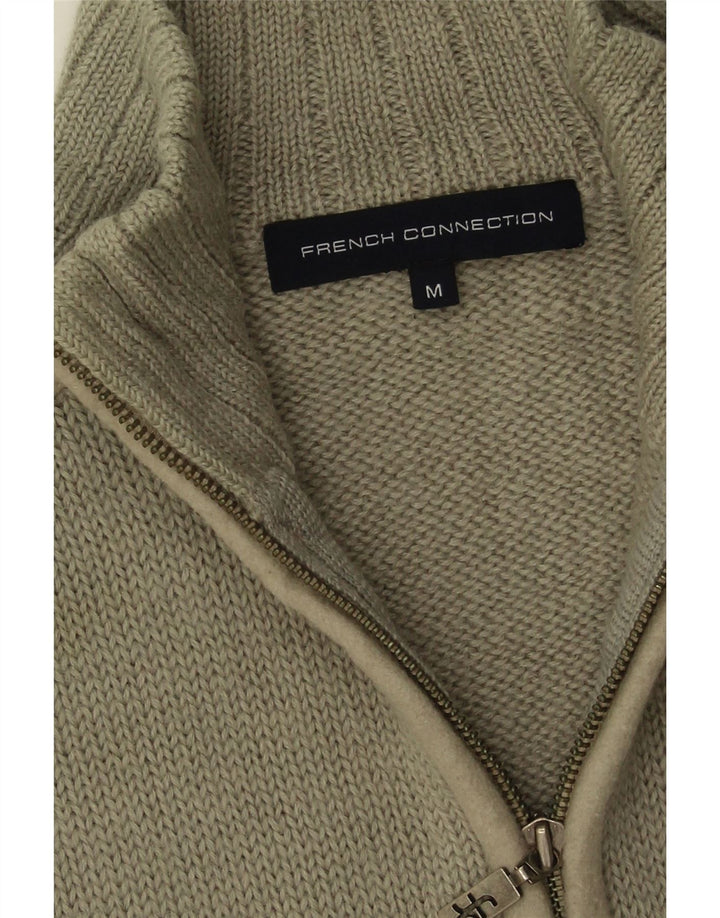 French Connection Herre cardigan sweater Medium Khaki Colourblock Uld