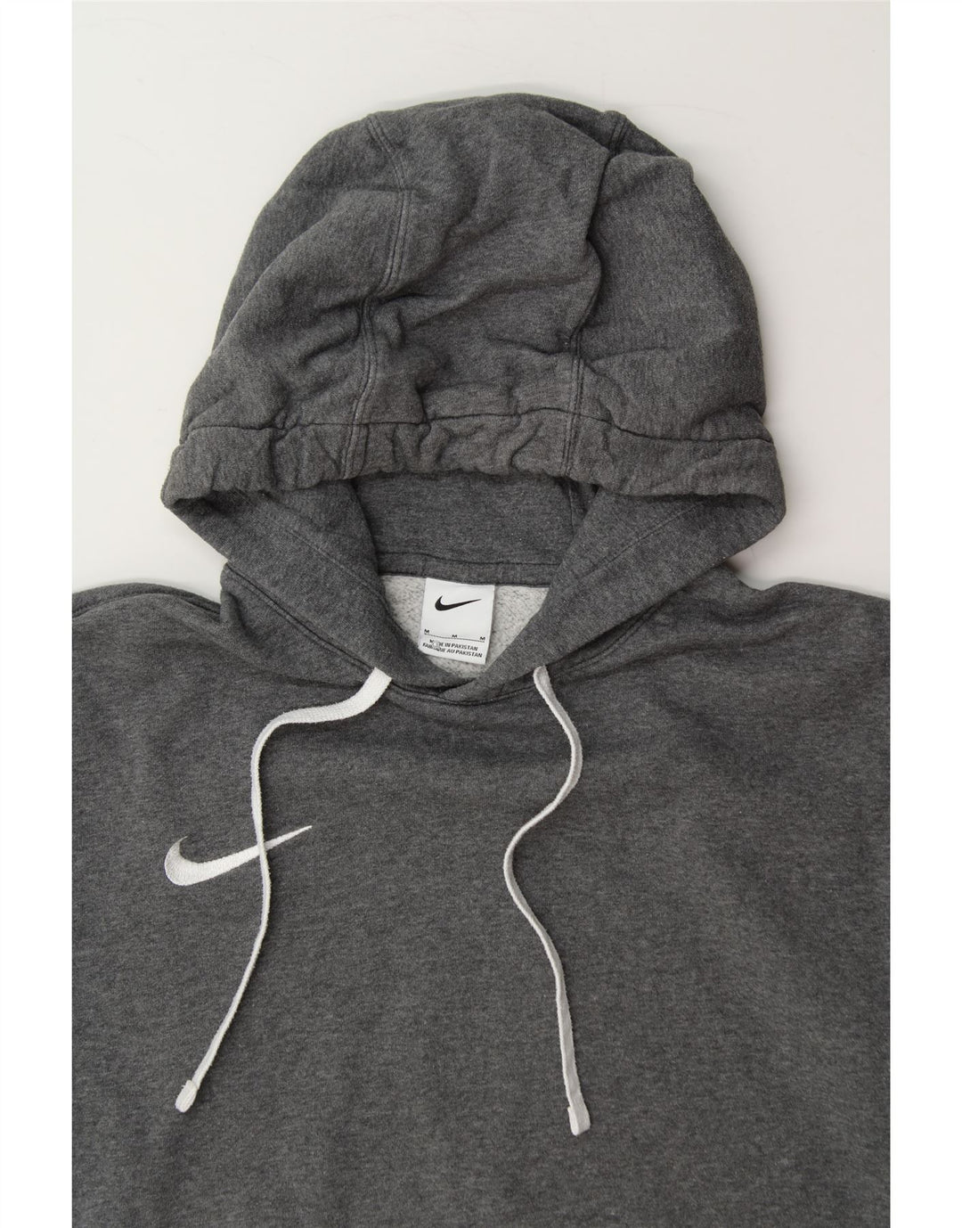 NIKE Womens Oversized Hoodie Jumper UK 14 Medium Grey Cotton Vintage Nike and Second-Hand Nike from Messina Hembry 