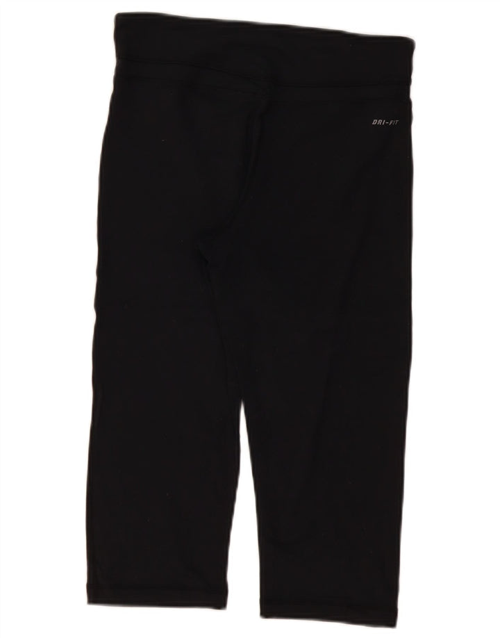 NIKE Dame Dri Fit Capri Leggings UK 10 Small Black Nylon