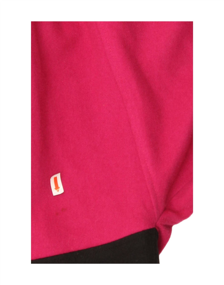 VINTAGE Womens Oversized Poncho Coat EU 40 Medium Pink Colourblock Wool Vintage Vintage and Second-Hand Vintage from Messina Hembry 