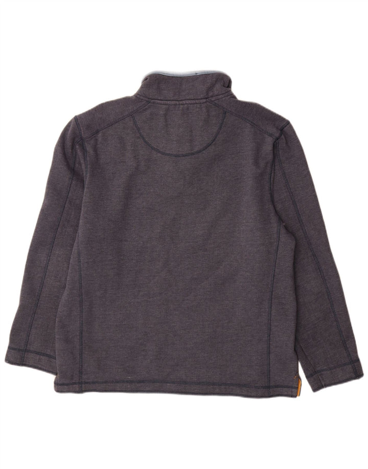 WEIRD FISH Herre Zip Neck Sweatshirt Jumper Large Navy Blue Bomuld