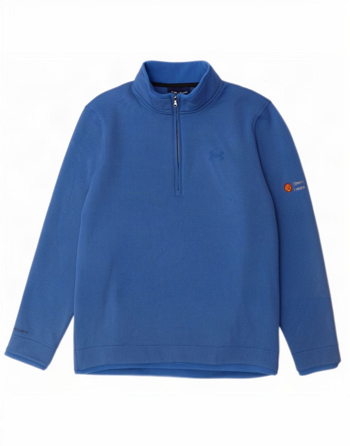 Under Armour Herre Zip Neck Sweatshirt Jumper Medium Blue Polyester