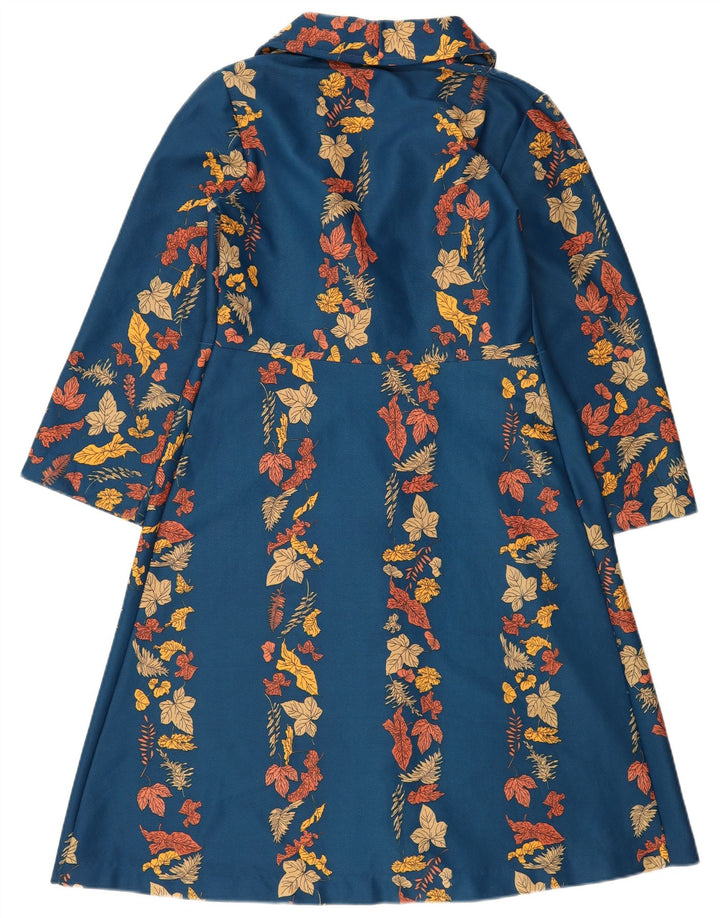 Vintage Damekjole UK 14 Medium Blue Floral