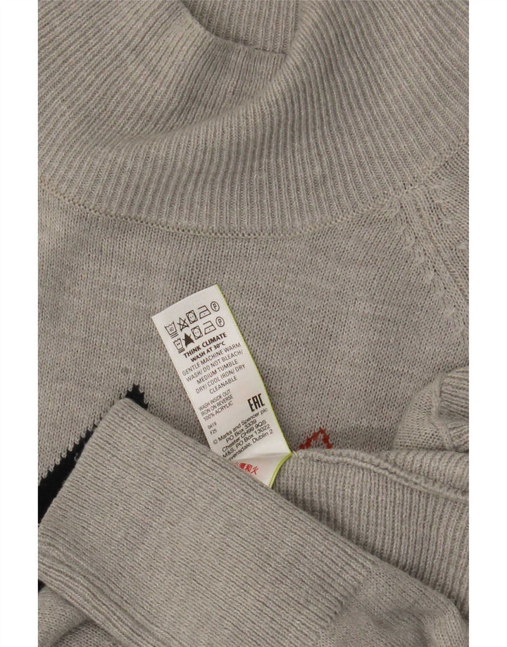 Marks & Spencer Dame Turtle Neck Jumper Sweater UK 6 XS Grå