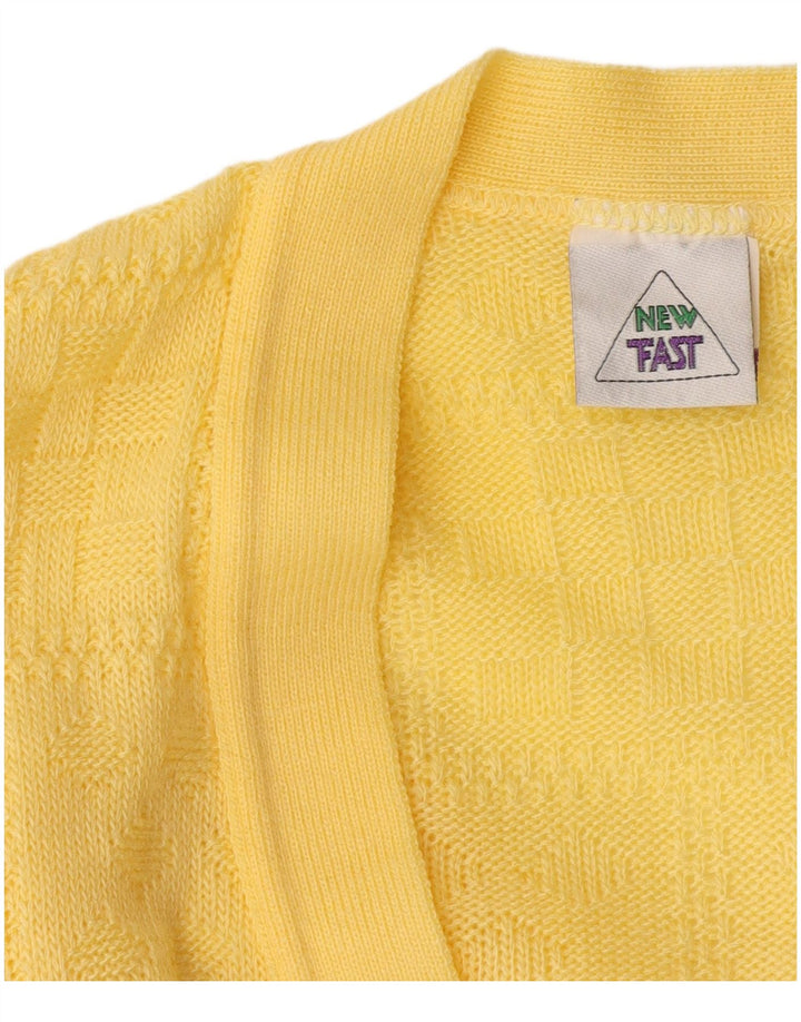 Ny hurtig herre cardigan sweater XL gul akryl