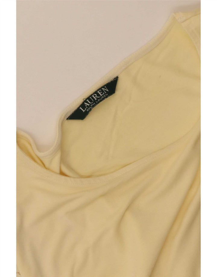 Ralph Lauren Dame T-Shirt Top UK 10 Lille Gul