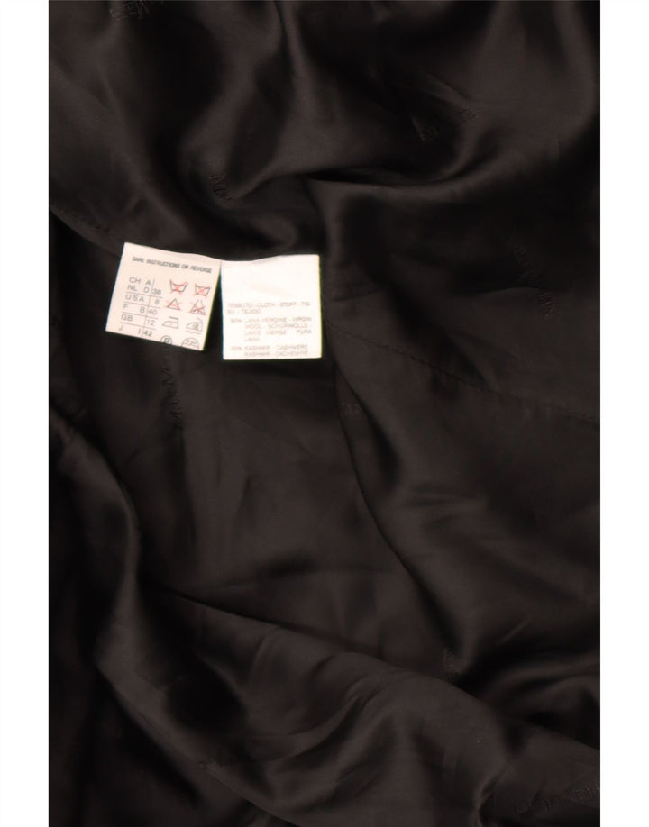 Max Mara Dame Uld Dobbeltradet Frakke UK 12 Medium Sort Uld Klassisk