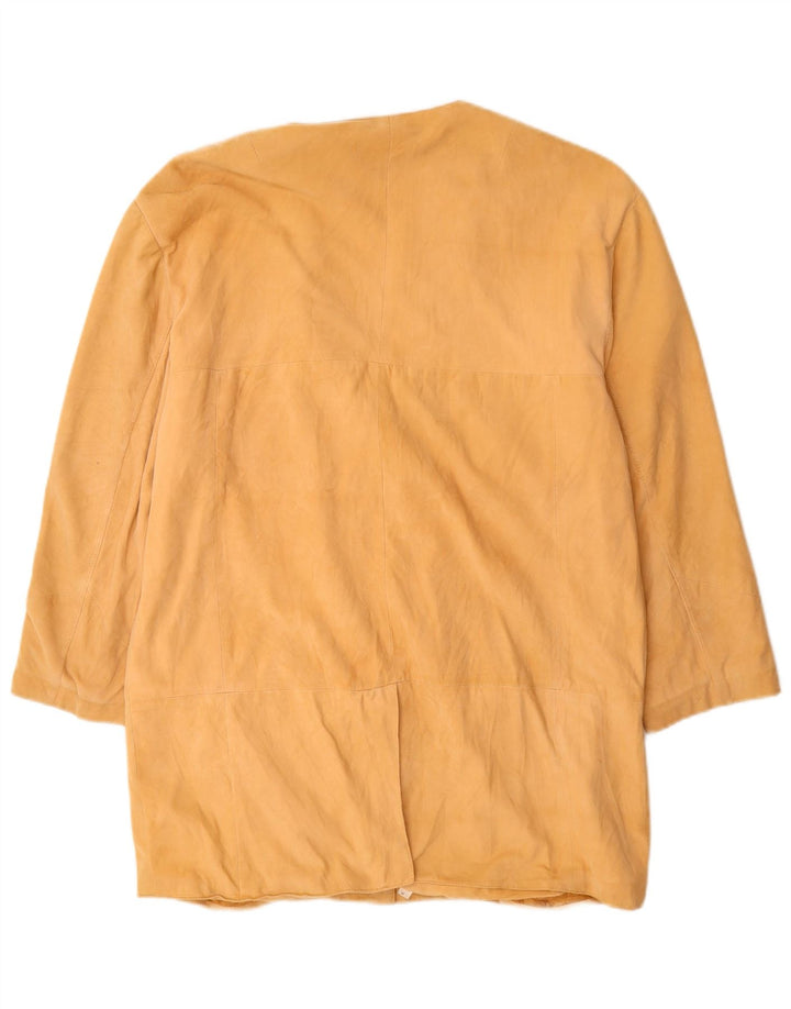 Vintage dame 4-knaps ruskindsblazerjakke EU 42 Large Beige