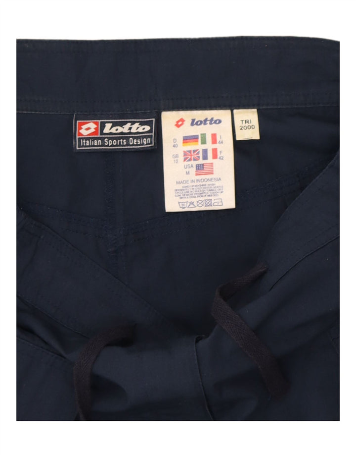 LOTTO Womens High Waist Cargo Shorts UK 12 Medium W28 Navy Blue Polyester Vintage Lotto and Second-Hand Lotto from Messina Hembry 