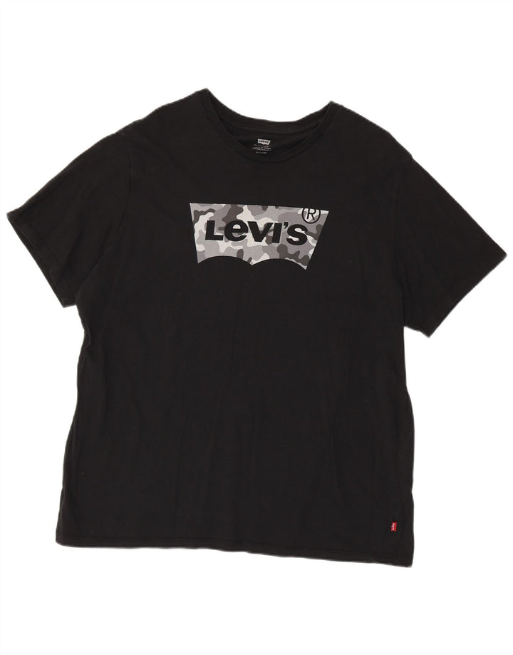 LEVI'S Herre grafisk T-shirt Top XL Sort bomuld