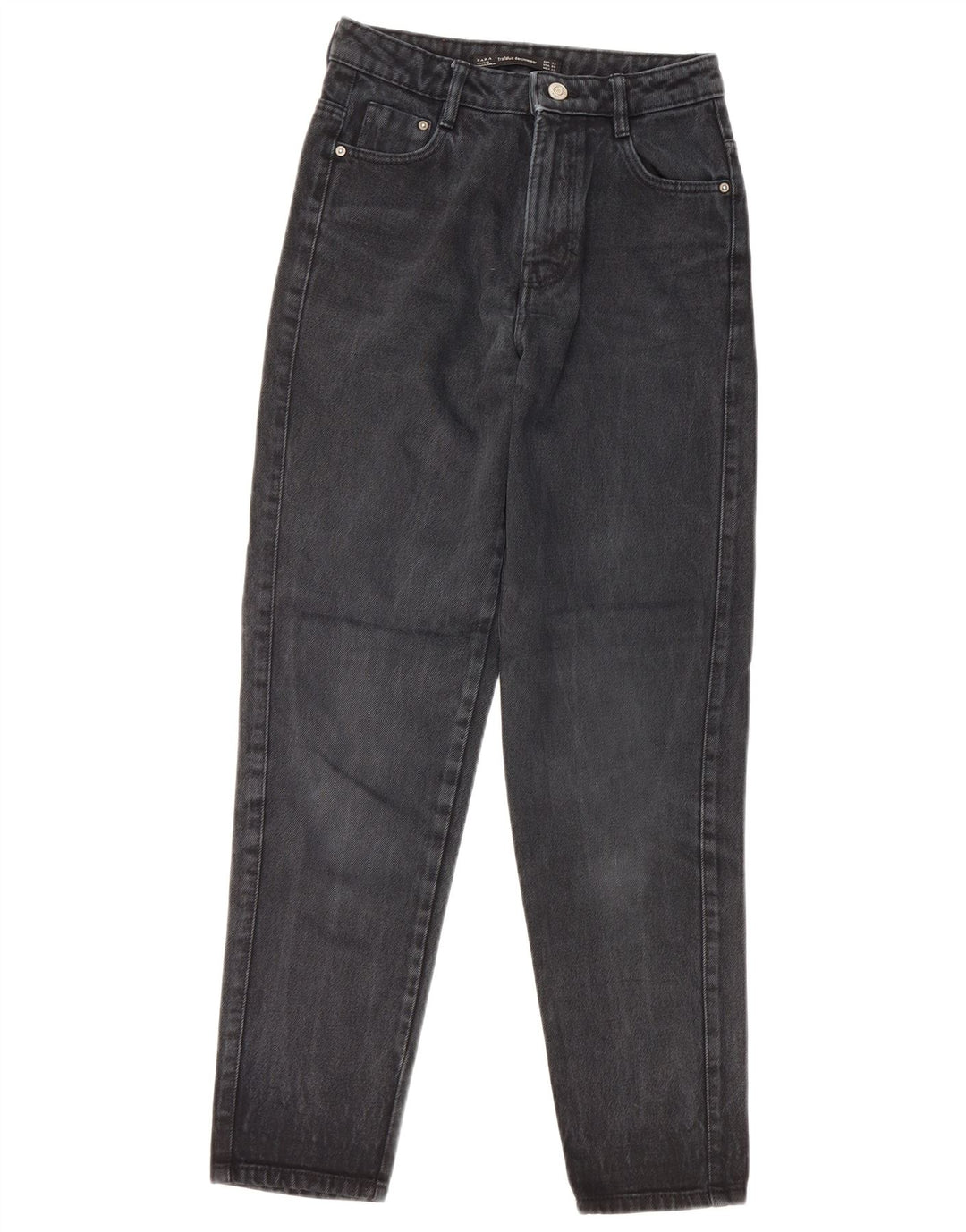 ZARA Dame Jeans med høj talje EU 32 2XS W22 L26 Sort