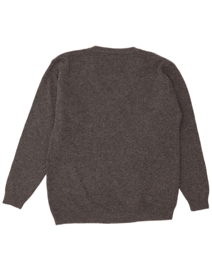 Vintage Herre V-hals sweater IT 52 Large Grey Argyle/Diamond
