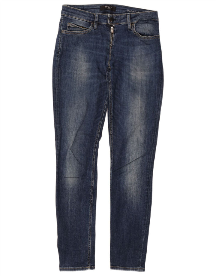 GUESS Dame Marilyn Skinny Jeans W27 L28 Blå Bomuld