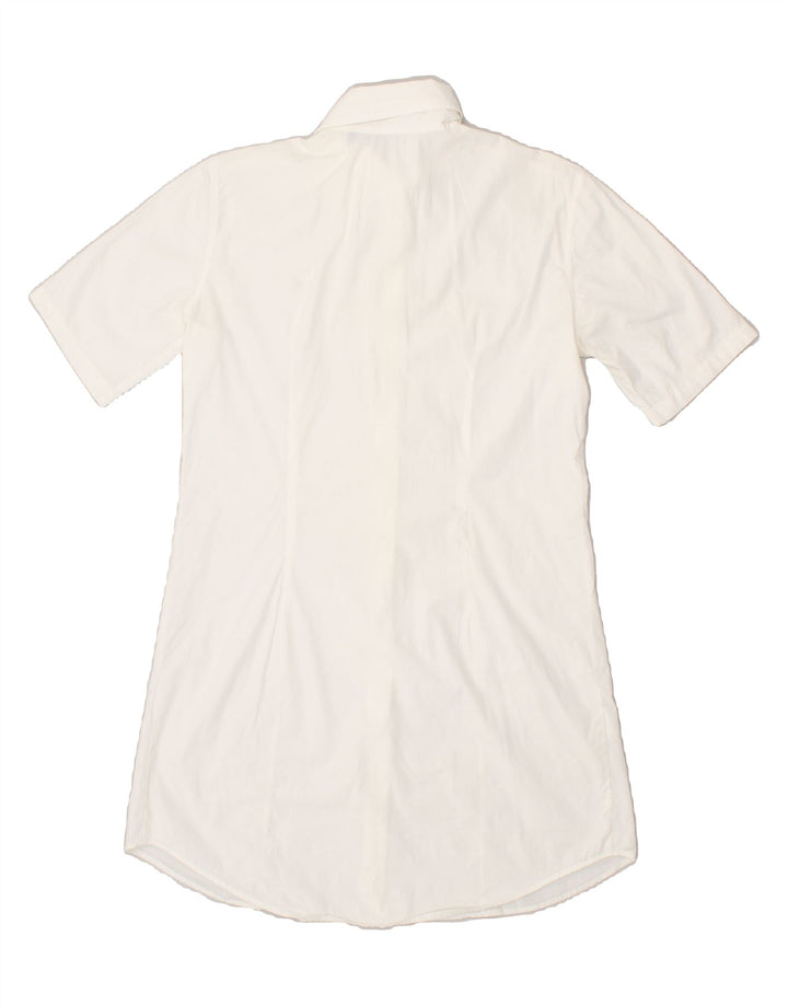 BROOKSFIELD Womens Shirt Dress IT 44 Medium  White Cotton | Vintage Brooksfield | Thrift | Second-Hand Brooksfield | Used Clothing | Messina Hembry 