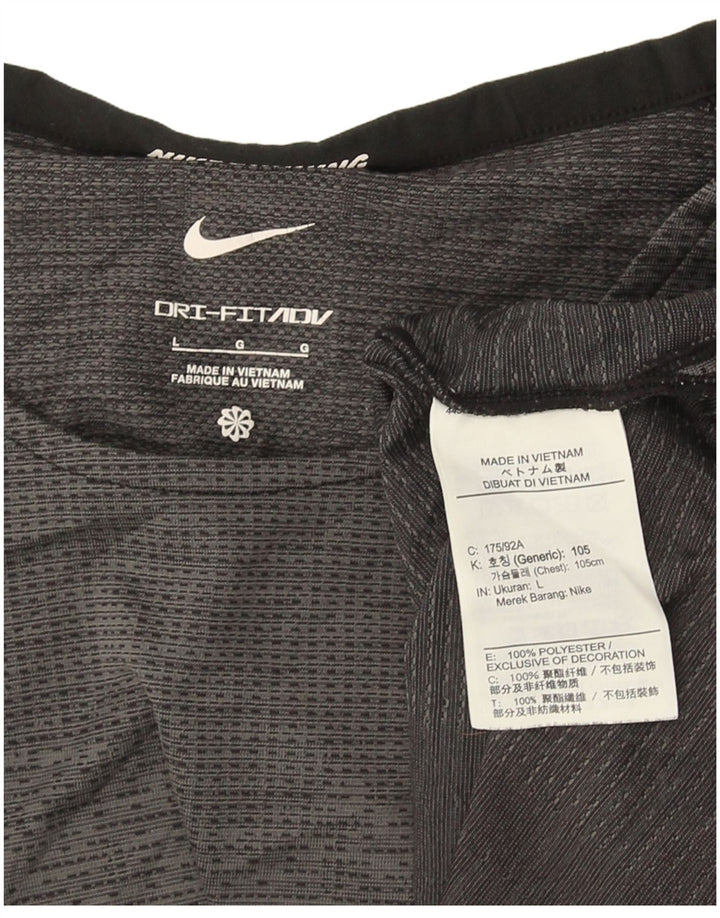 Nike Herre Dri Fit T-Shirt Top Stor Grå Polyester Sports