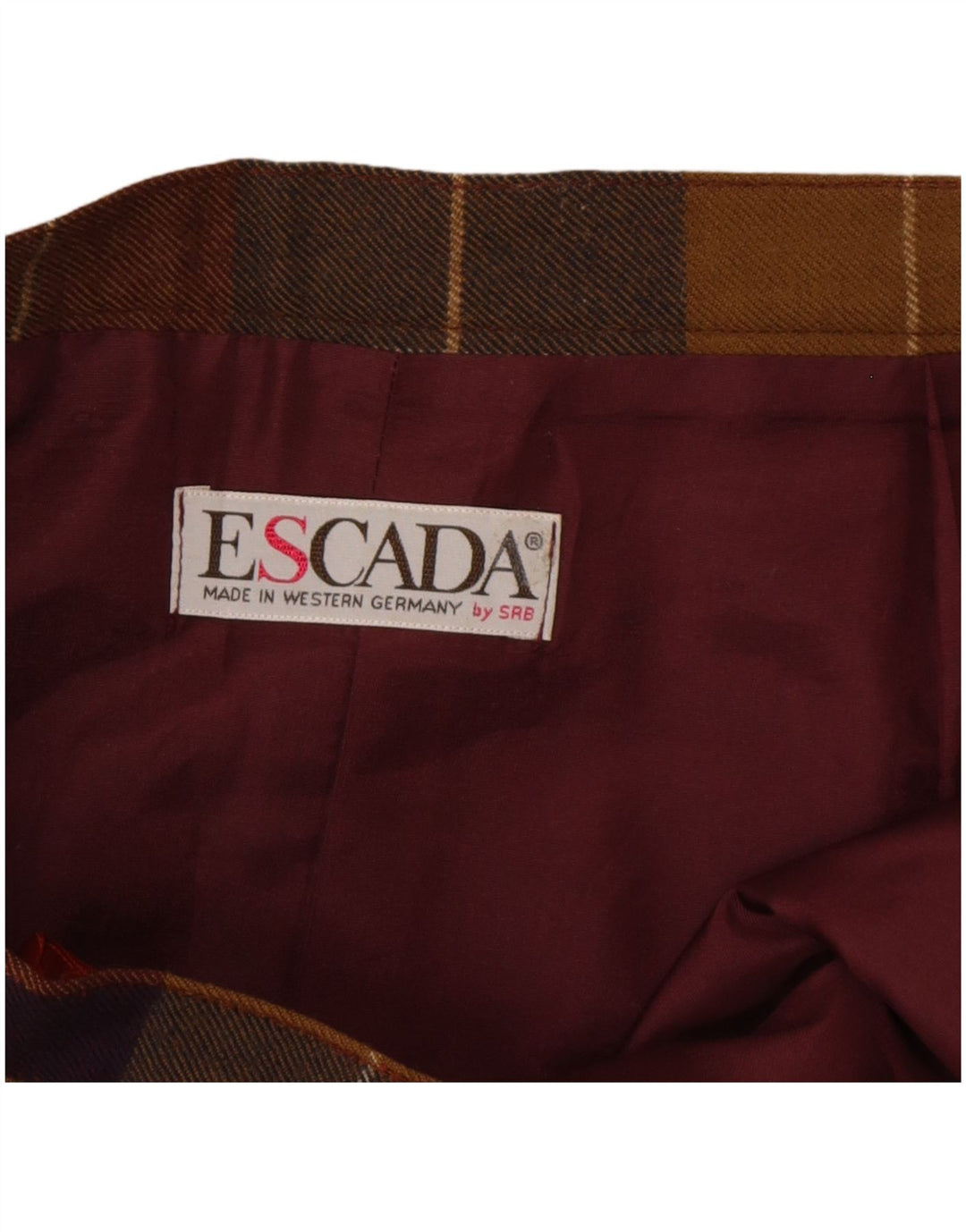 Escada Kvinder plisseret A-line nederdel W30 Medium Flerfarvet Plaid Uld