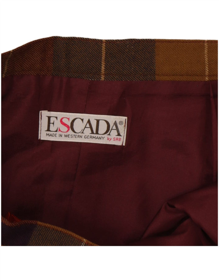 Escada Kvinder plisseret A-line nederdel W30 Medium Flerfarvet Plaid Uld