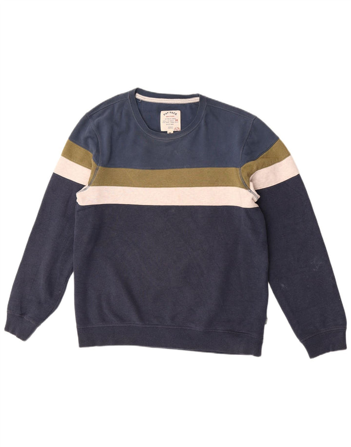 Fat Face Herre sweatshirt Jumper Medium Marineblå Colourblock Bomuld