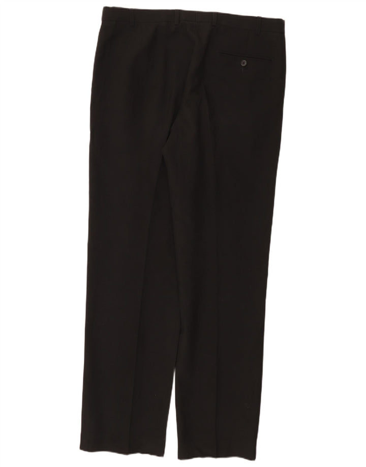 MARKS & SPENCER Herre Regular Fit Suit Bukser W36 L33 Sort polyester