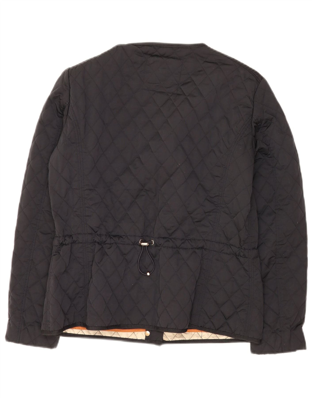 Massimo Dutti Dame Quiltet Jakke UK 14 Stor Sort Polyester