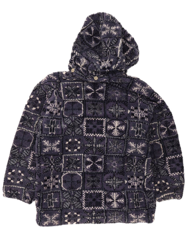 Brugi Herre Hooded Fleece Jacket UK 44 2XL Navy Blue Fair Isle
