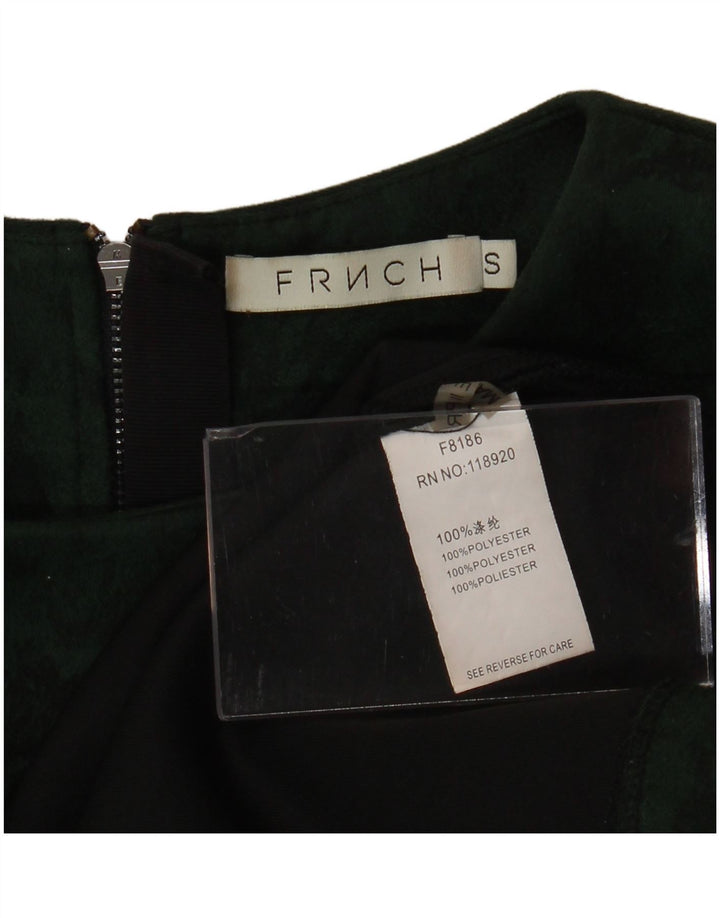 FRNCH Womens Crop Bluse Top UK 16 Small Green Floral Polyester