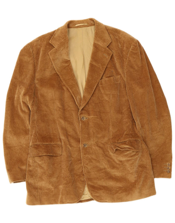 Vintage herre 2-knaps fløjlsjakke blazer jakke UK 40 Stor brun bomuld