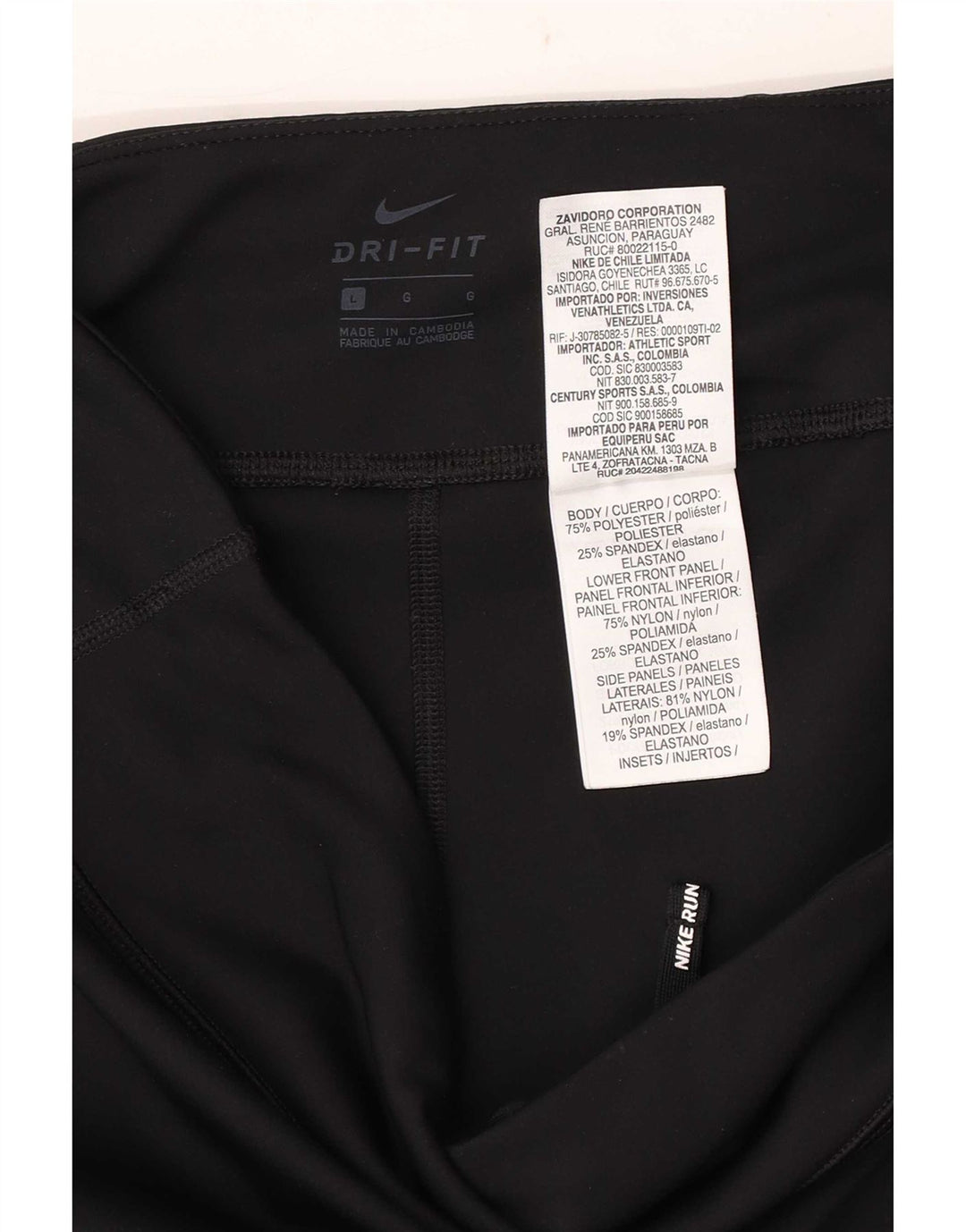 Nike Dame Dri Fit Leggings Large Sort Polyester