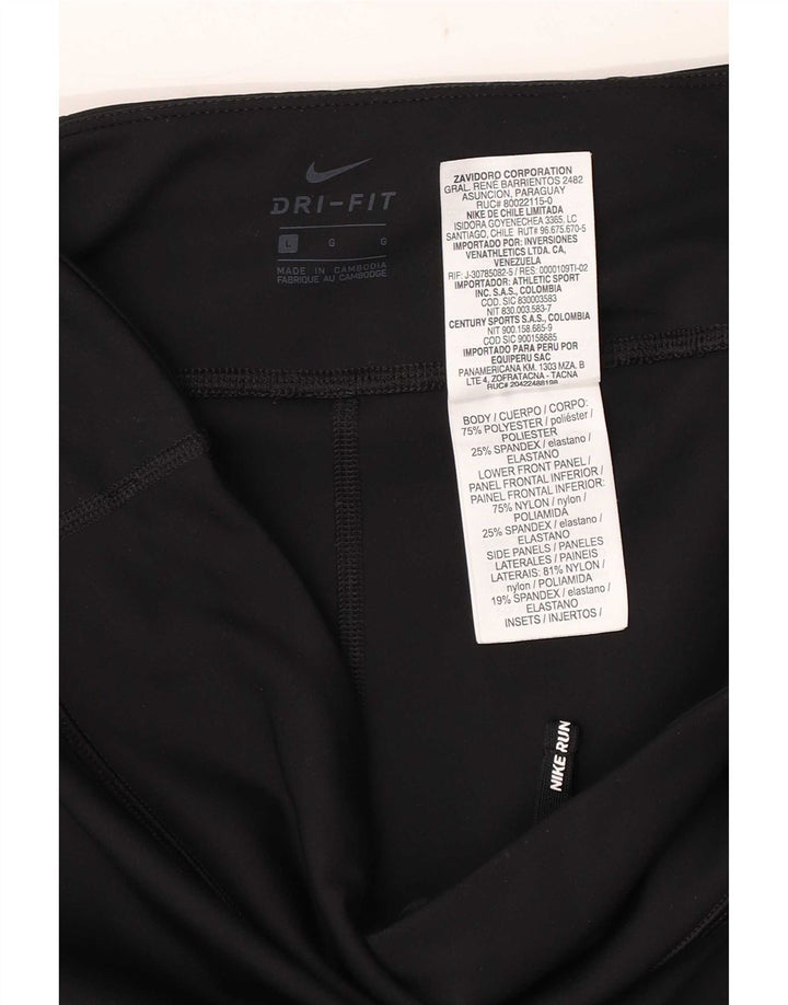 Nike Dame Dri Fit Leggings Large Sort Polyester