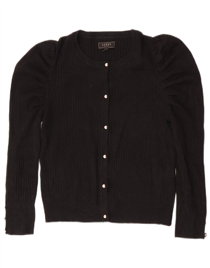 Lipsy Womens Cardigan Sweater UK 12 Medium Black Viscose