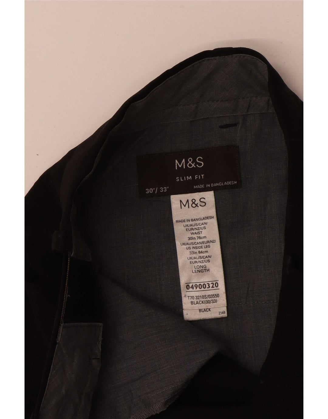 Marks & Spencer Dame Slim Fit Suit Bukser W30 L33 Sort Polyester