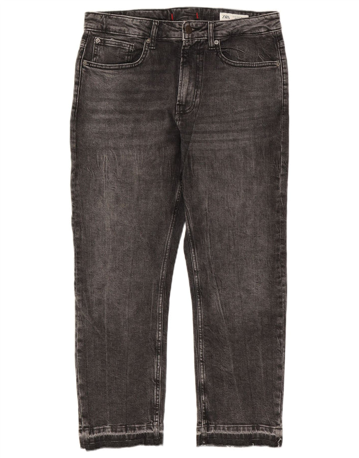 Zara Straight Jeans til kvinder EU 40 Medium W30 L26 Grå