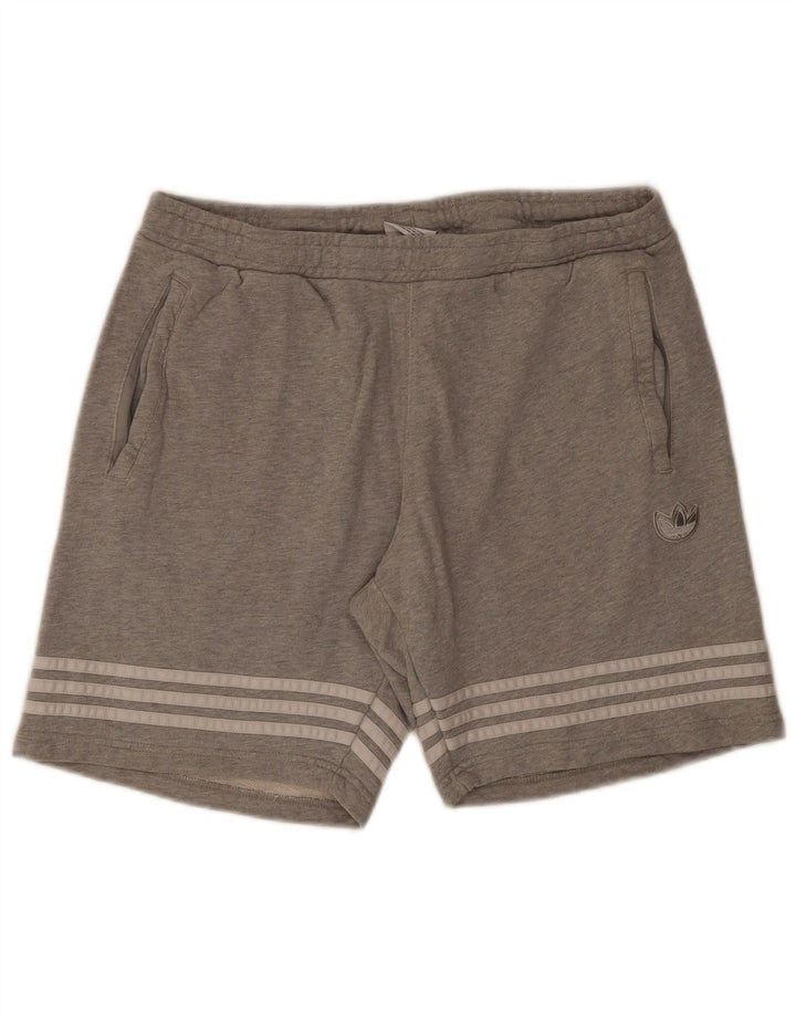 Adidas Sportshorts til mænd, store gråstribede bomuld