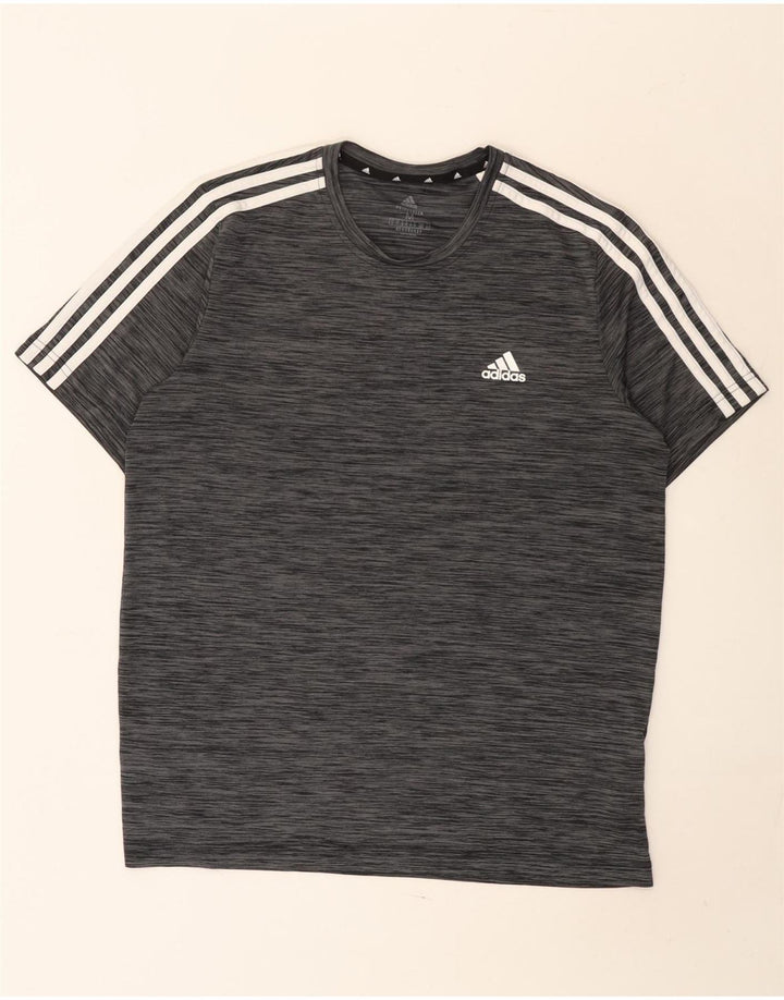 Adidas Herre Aeroready T-Shirt Top Medium Grey Flecked Polyester