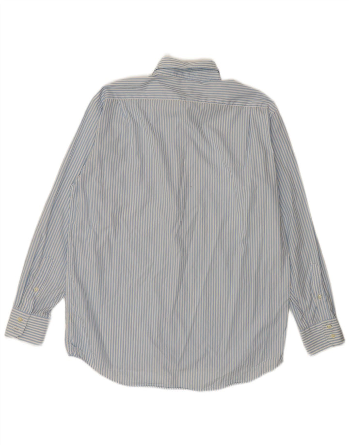 LACOSTE Mens Shirt Size 42 Large Blue Striped Cotton