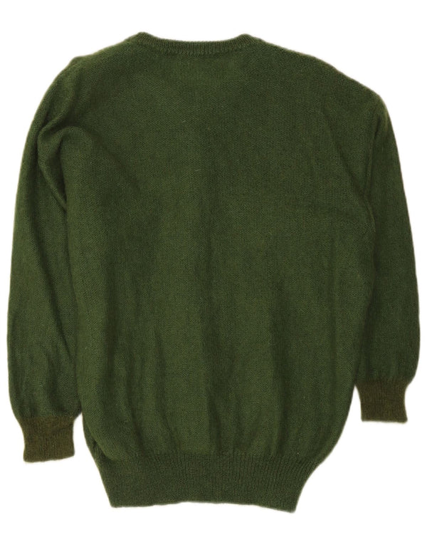 Vintage Kvinders Grafisk Oversized Cardigan Sweater UK 14 Medium Green Floral