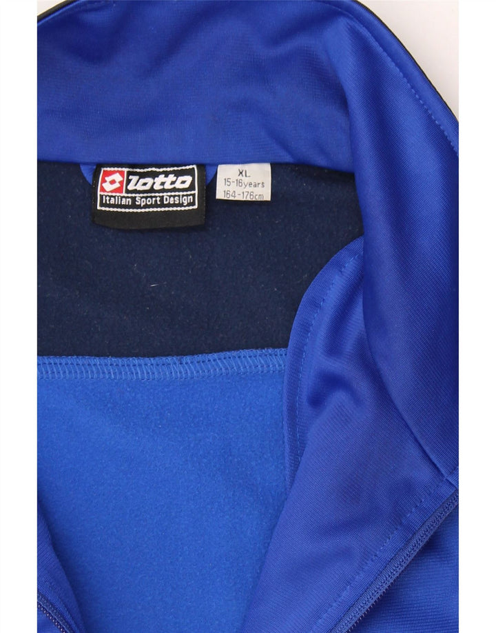 LOTTO Boys Tracksuit Top Jacket 15-16 Years XL Blue Colourblock Polyester Vintage Lotto and Second-Hand Lotto from Messina Hembry 