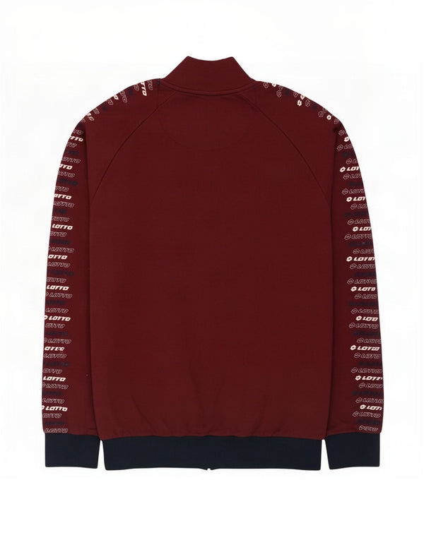 Lotto Herre grafisk træningsdragt Topjakke IT 54 2XL Burgundy Colourblock