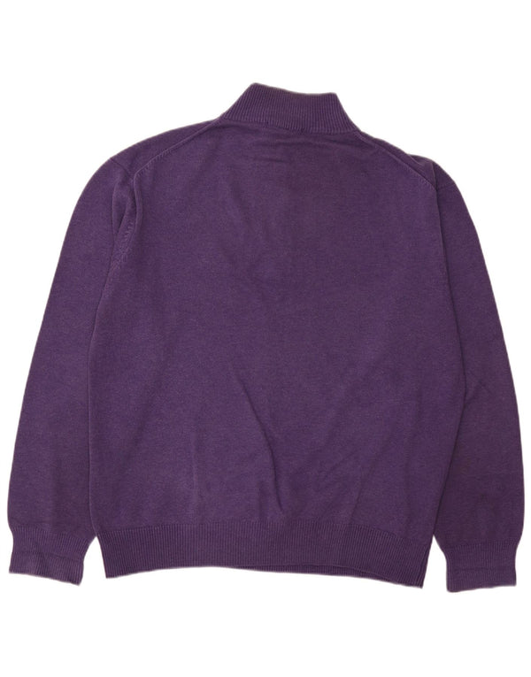 Gant Herre Zip Neck Jumper Sweater XL Lilla Bomuld