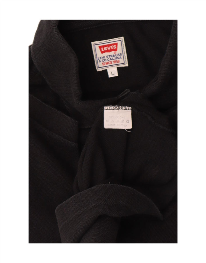 LEVI'S Mens Polo Shirt Large Black Cotton Vintage Levi's and Second-Hand Levi's from Messina Hembry 