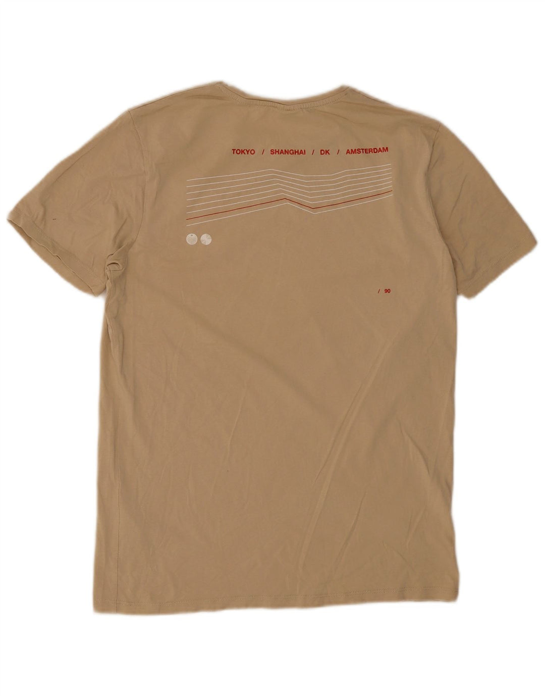 Jack & Jones Herre grafisk T-shirt Top Lille Beige Bomuld