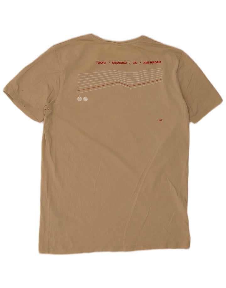 Jack & Jones Herre grafisk T-shirt Top Lille Beige Bomuld