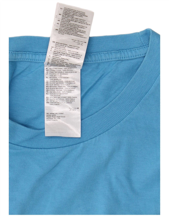 Adidas Herre T-Shirt Top 2XL Blå Bomuld