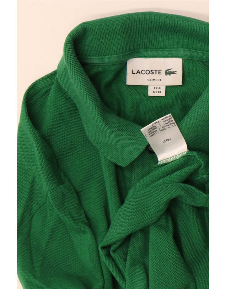 Lacoste Herre Slim Fit Polo Shirt Størrelse 4 Medium Grøn Bomuld