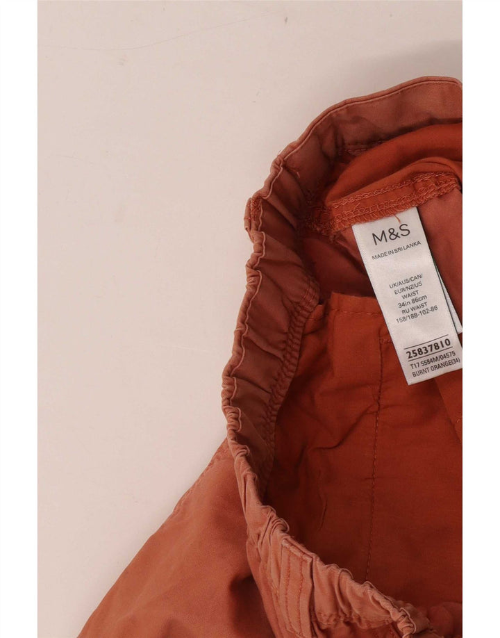 Marks & Spencer Herre Chino Shorts W34 Large Orange Bomuld