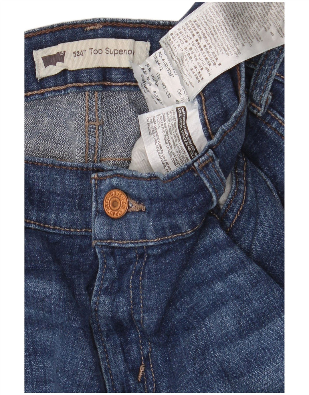 Levi's Dame 524 Super Low Bootcut Jeans W31 L30 Blå Bomuld