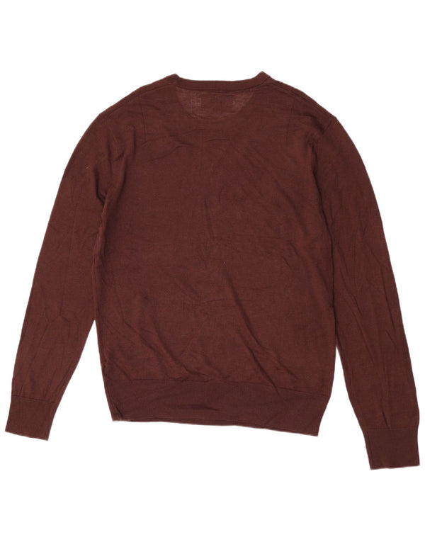 All Saints Herre Crew Neck Jumper Sweater XL Burgundy Modal
